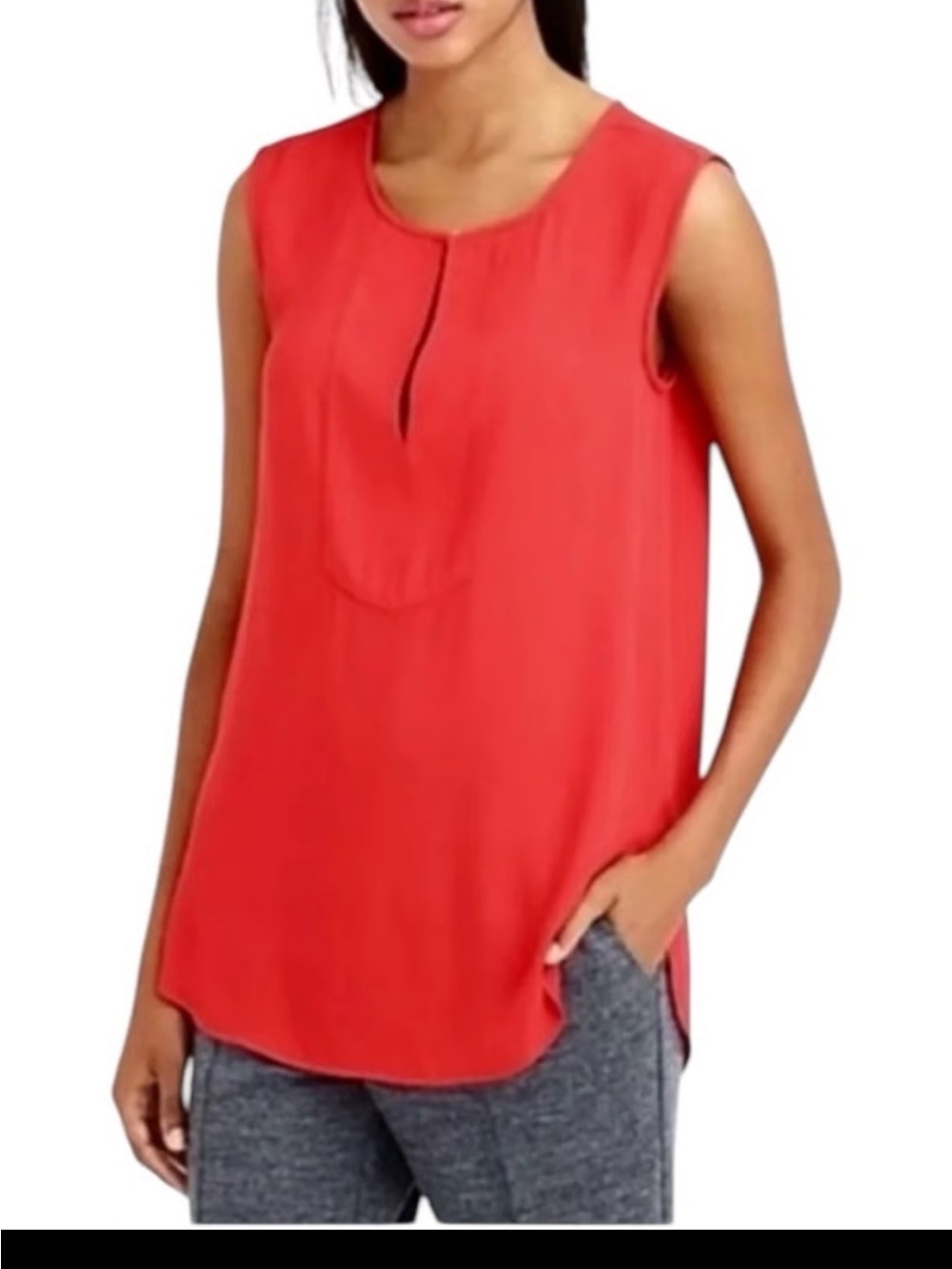 J. Crew Red Sleeveless Keyhole blouse  SIZE US 6